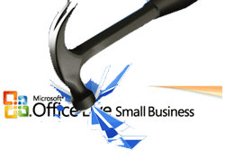 MS Office Live Small Business gets destroyed with hammer