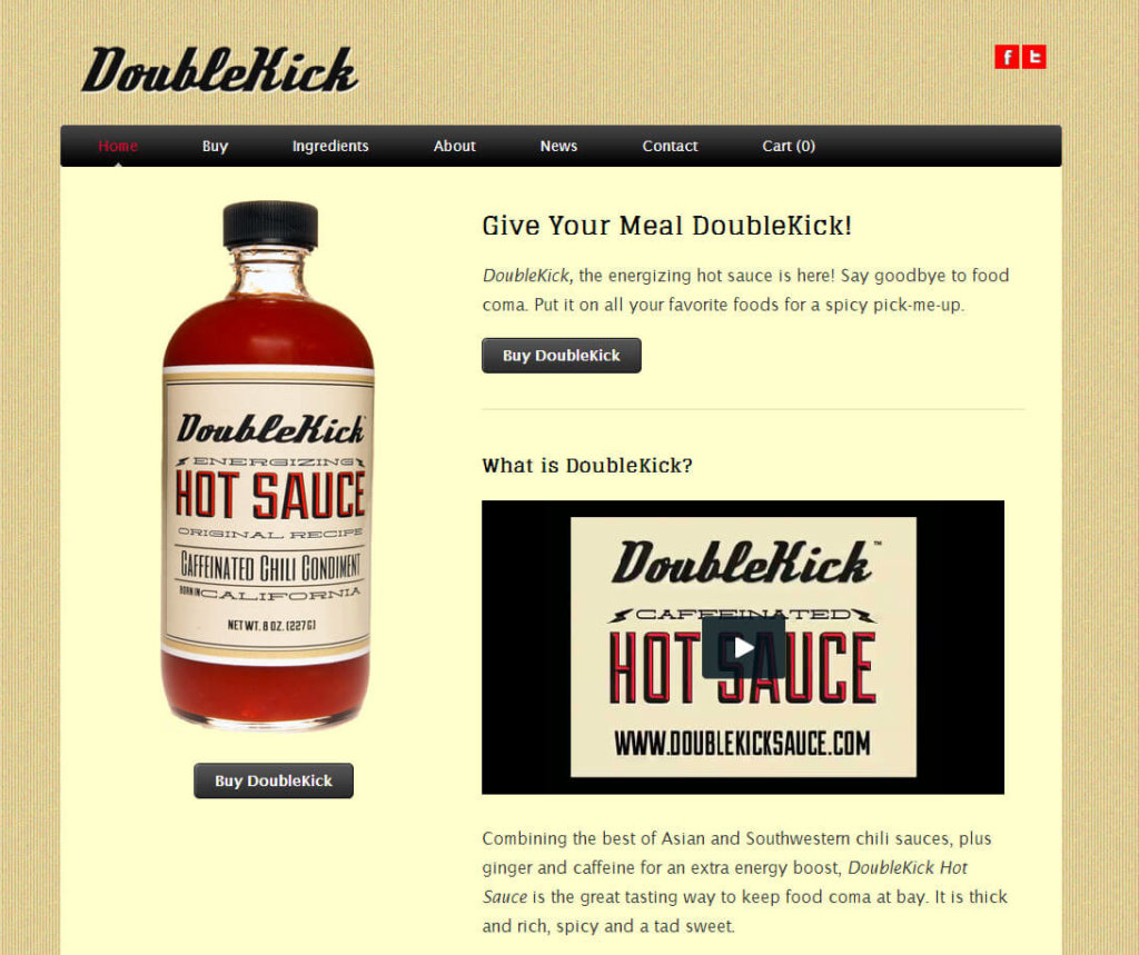 Weebly Online Shop Beispiel - Double Kick Sauce