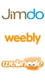 Logos de Jimdo, Weebly y Webnode