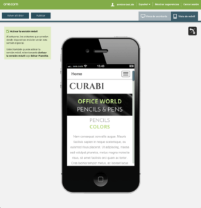 Editor One.com para smartphones