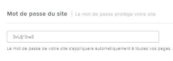 Ajouter un mot de passe pour Weebly