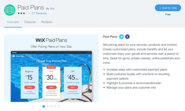 wix paid plans