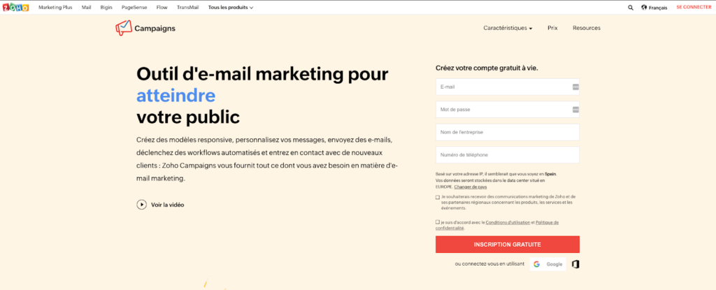zoho campaigns logiciel emailing