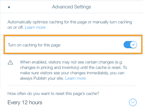 wix caching