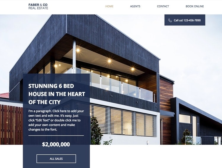 realestate company wix template