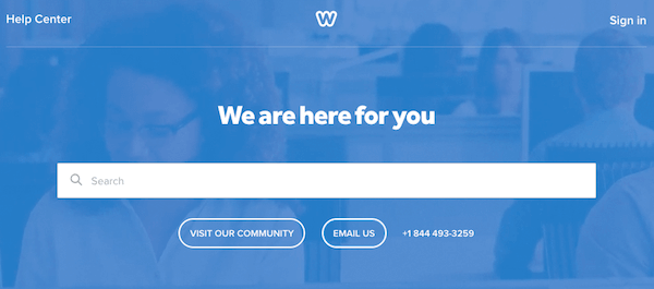Weebly's support center