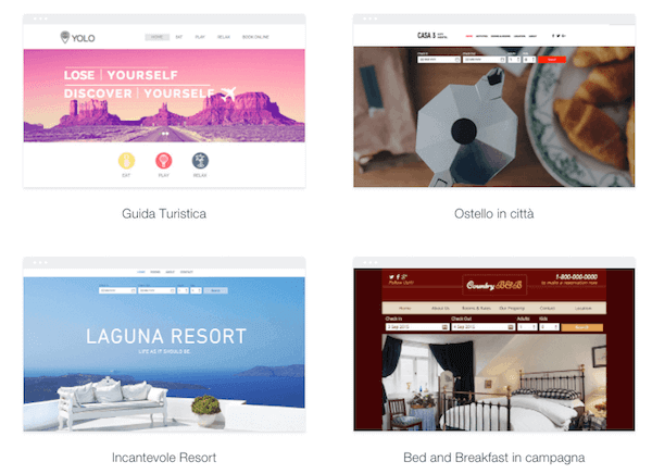 Wix templates esempi per hotel