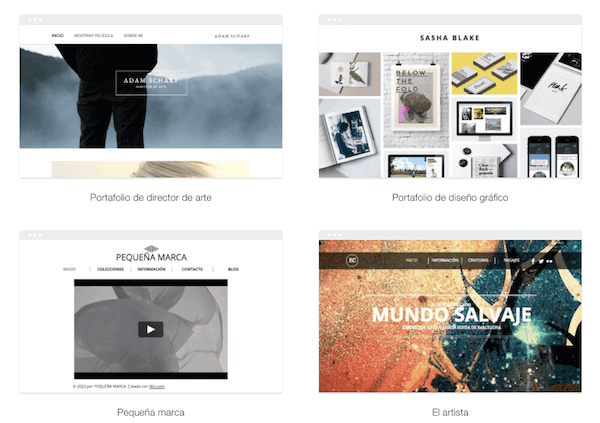 Wix: plantillas de portfolio