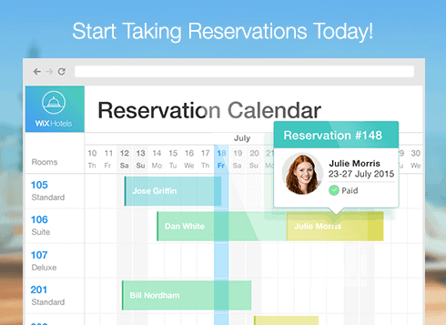 Wix Reservation Calendar from Wix Hotels