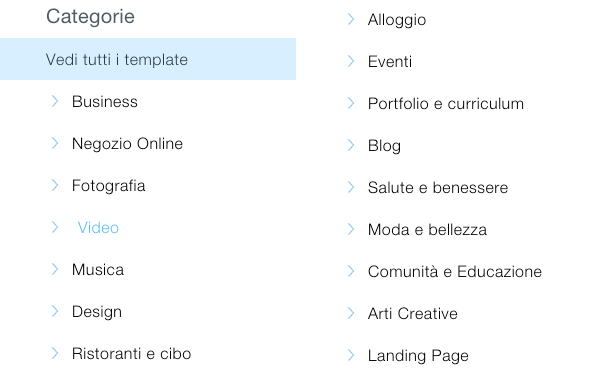 Categorie Wix templates