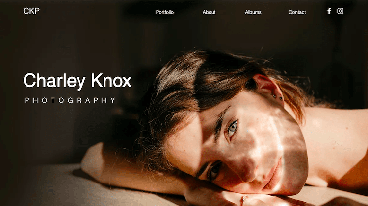 wix template Servizio fotografico