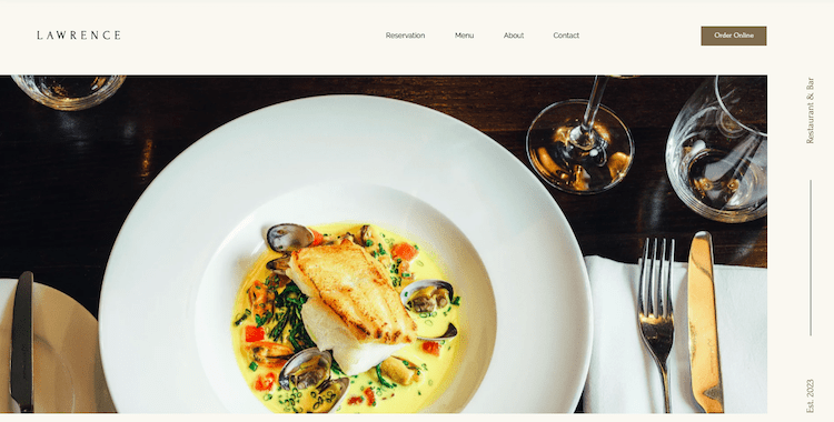 wix template restaurant