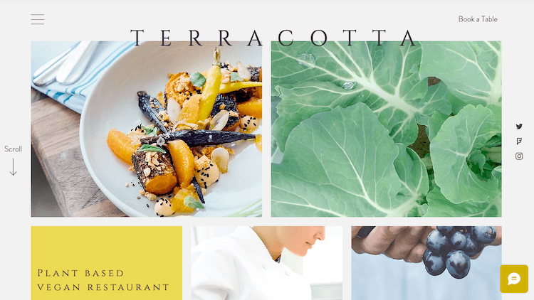 wix template Ristorante vegano