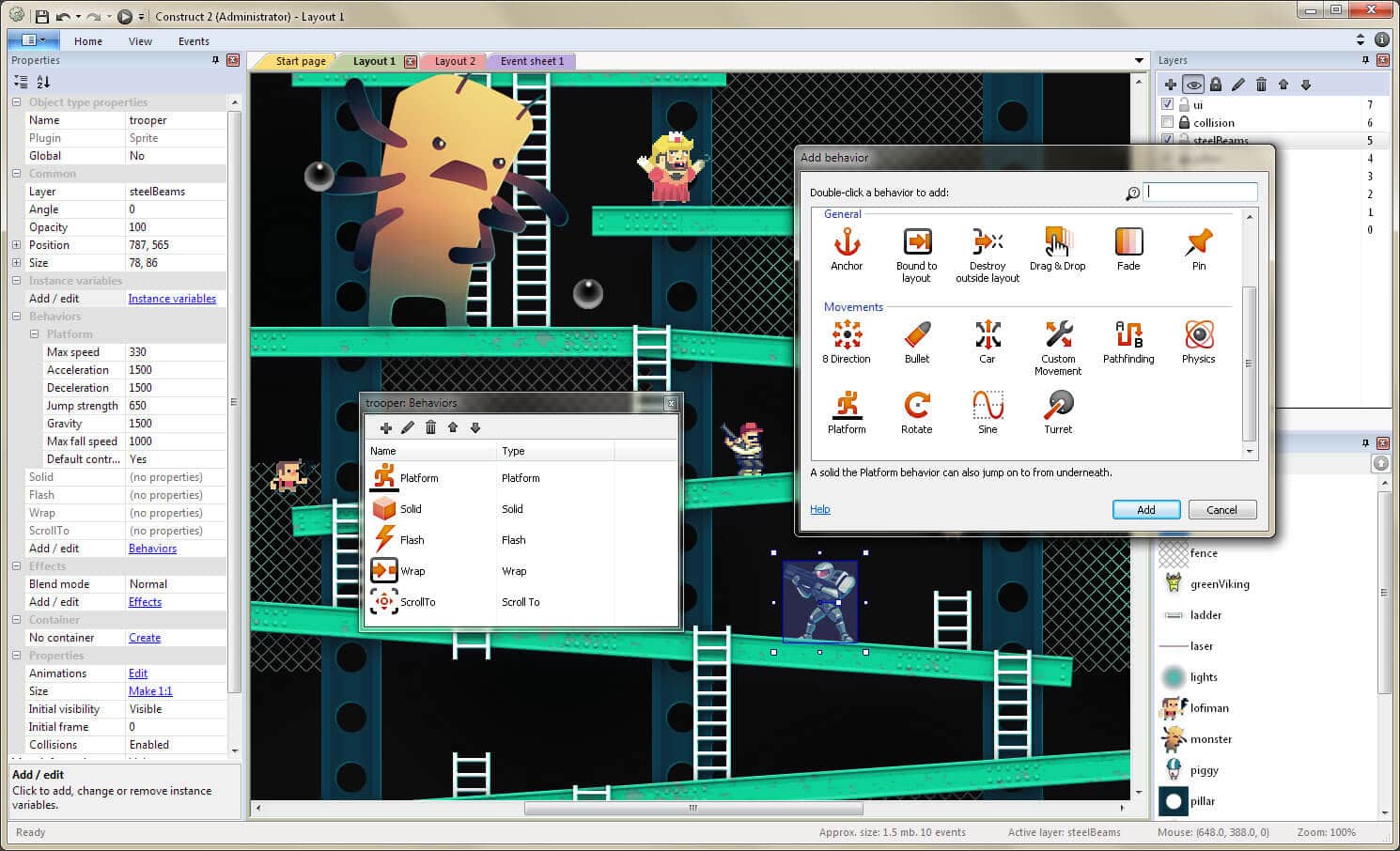 Construct 2 screenshot