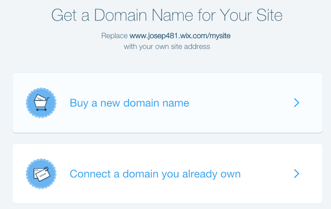 wix purchase a domain name