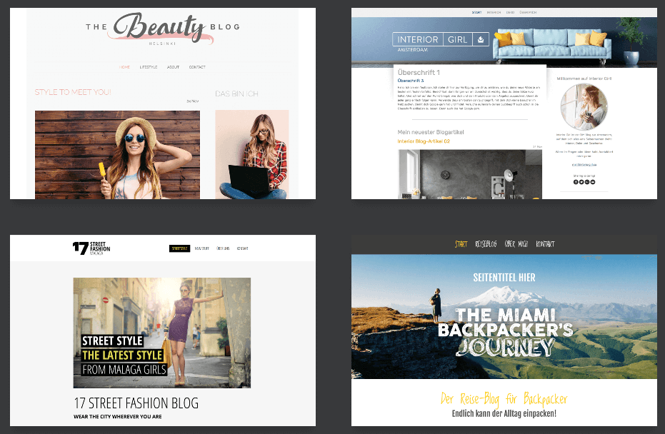 Esempi di template Jimdo per blogs
