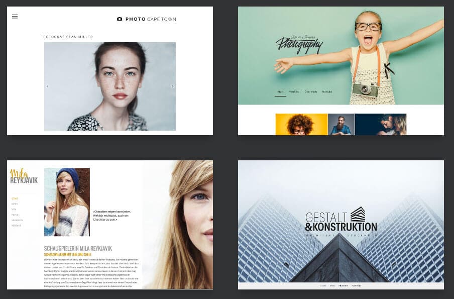 Templates Jimdo : Portfolio et Photographie