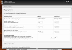 Jimdo Shipping Options
