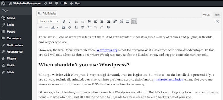 wordpress editor