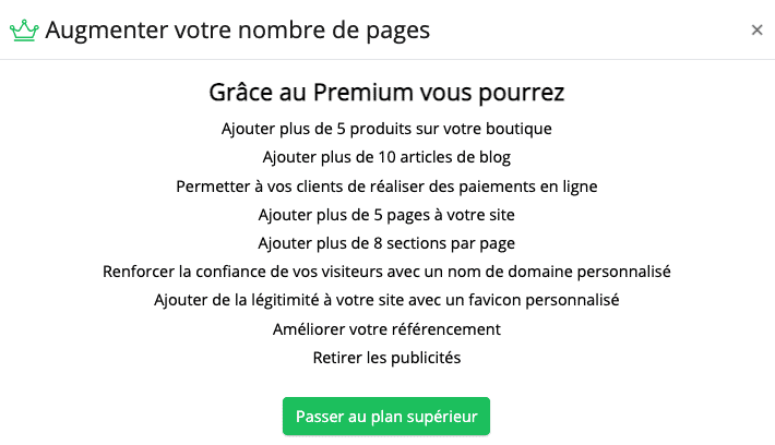 ce qu'offre le plan premium