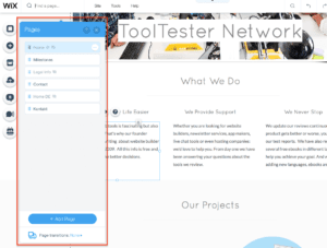 wix page menu