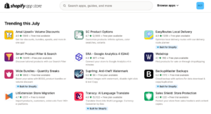 Shopify app center