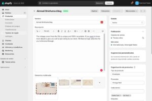 Subir un producto a Shopify