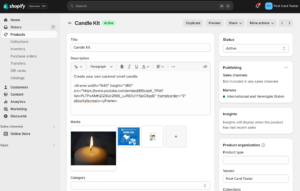 Uploading a product in Shopify