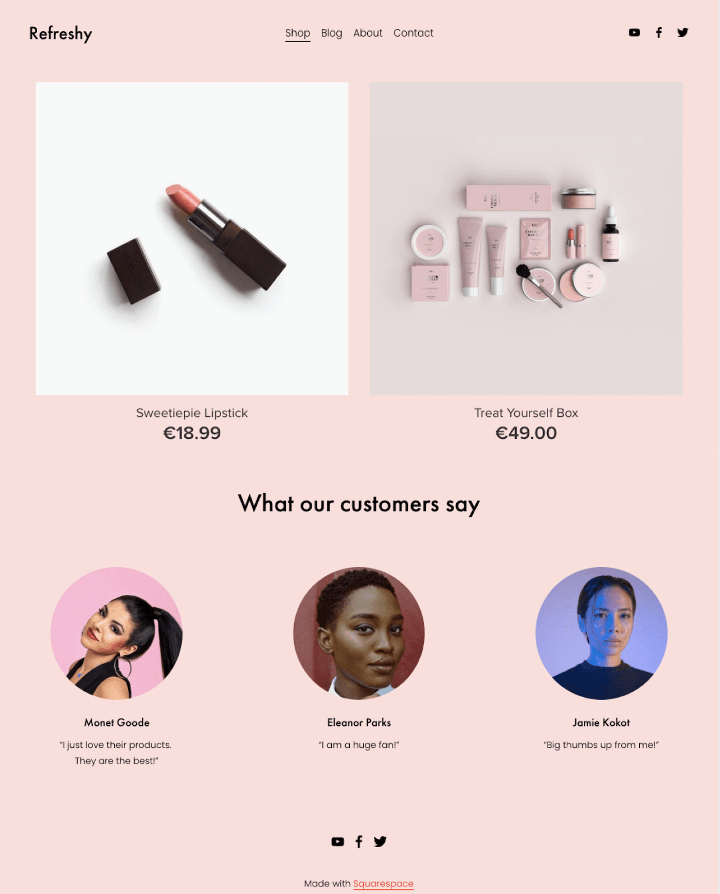 ecwid squarespace product page