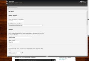 Jimdo Store Settings