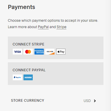 Squarespace Payment Options