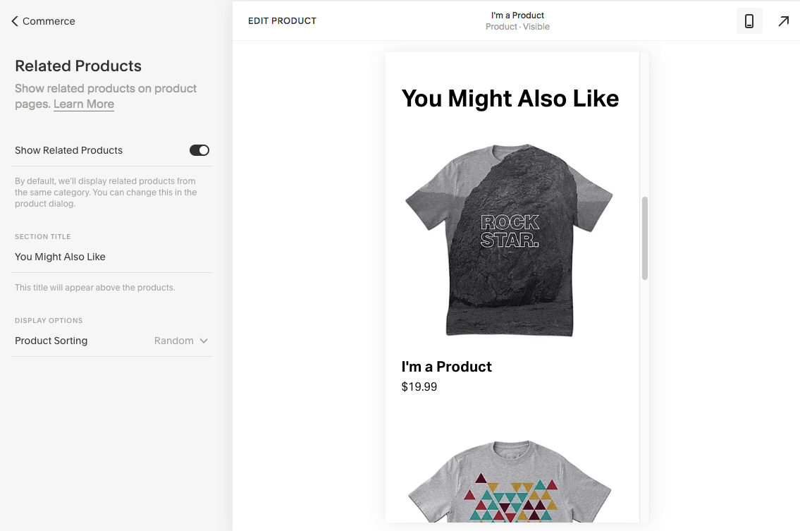 squarespace related products