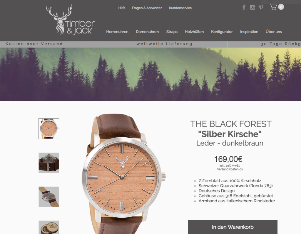 wix timberjack onlineshop