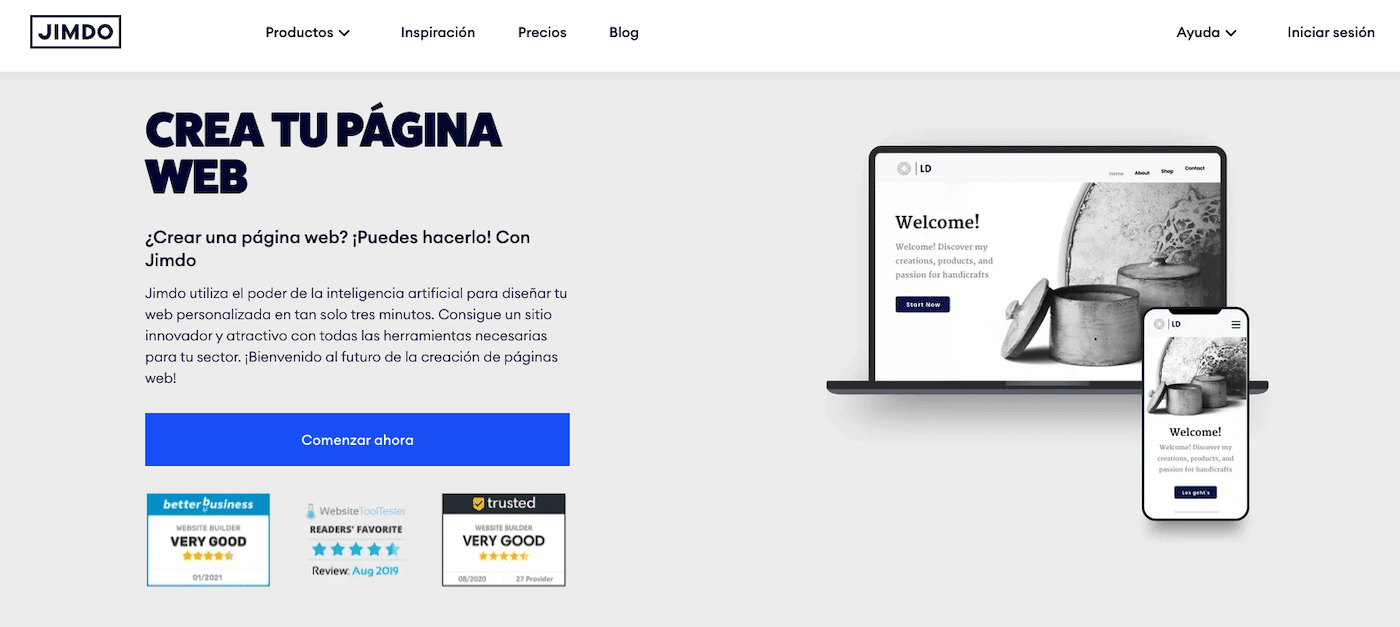 crear una pagina web barata con Jimdo