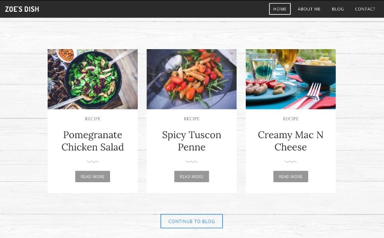 weebly food blog template