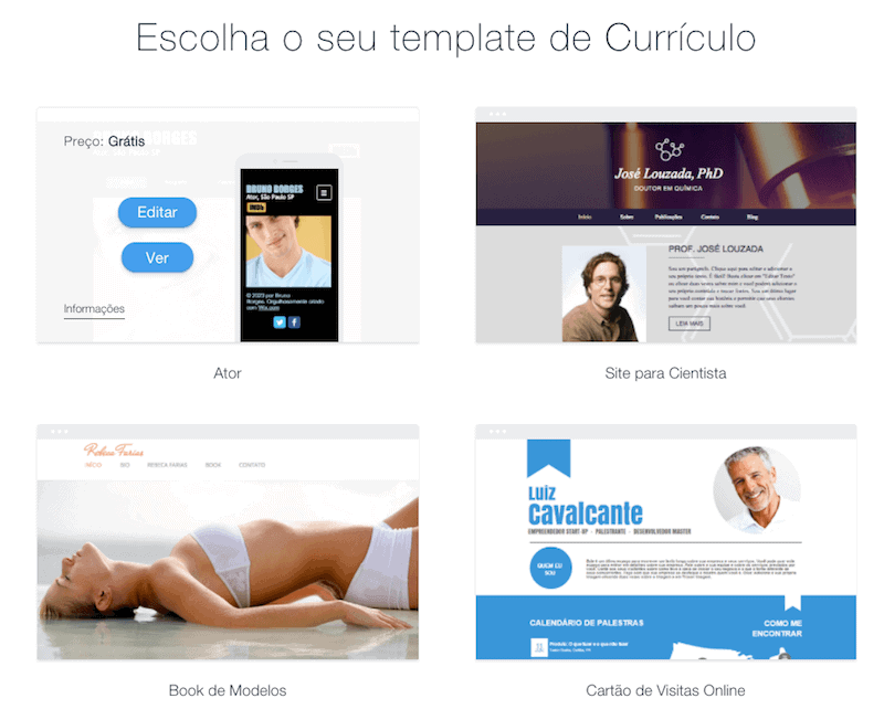 wix templates curriculo