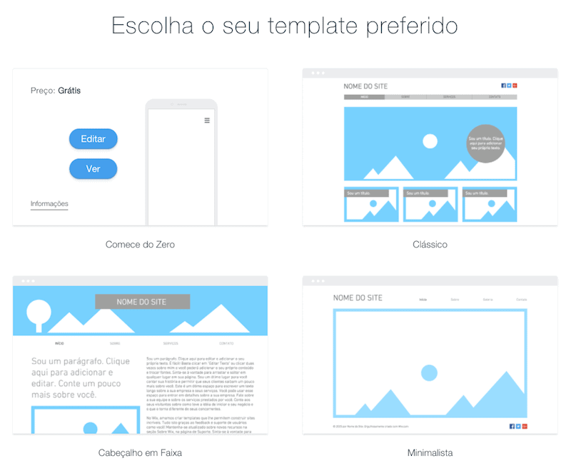 wix templates em branco