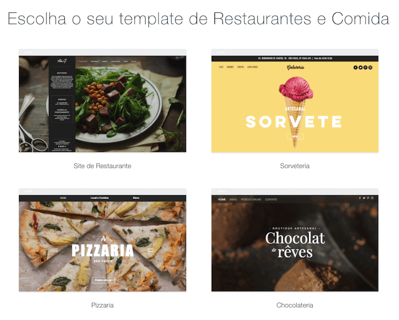 wix templates restaurantes