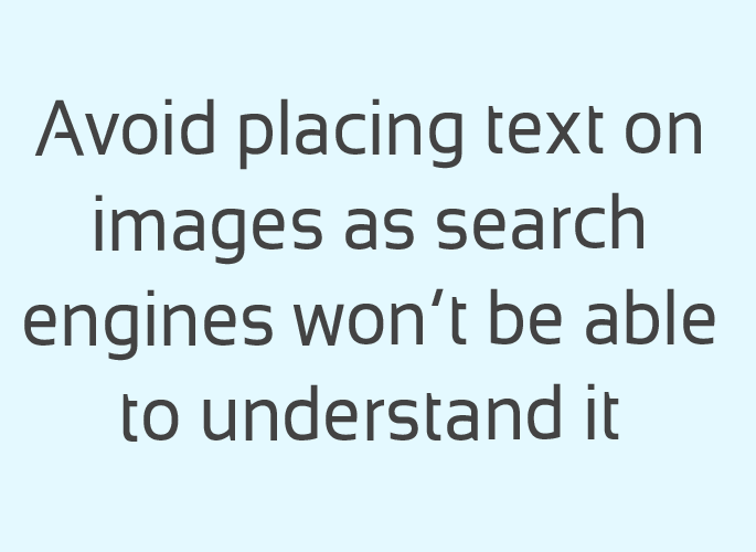 text on images is bad for seo