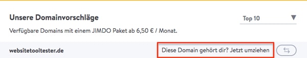 jimdo domain umziehen