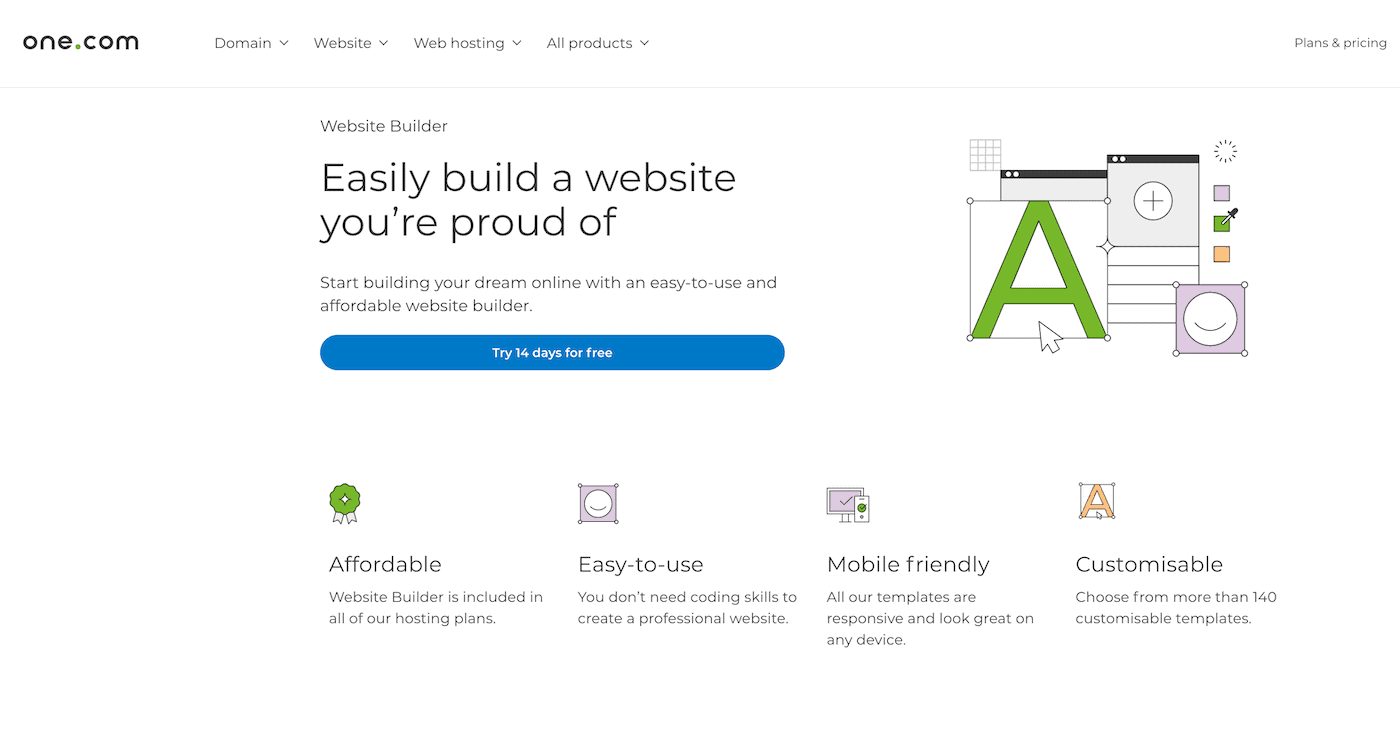 one.com website builder