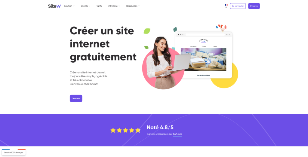 home page de l'éditeur sitew