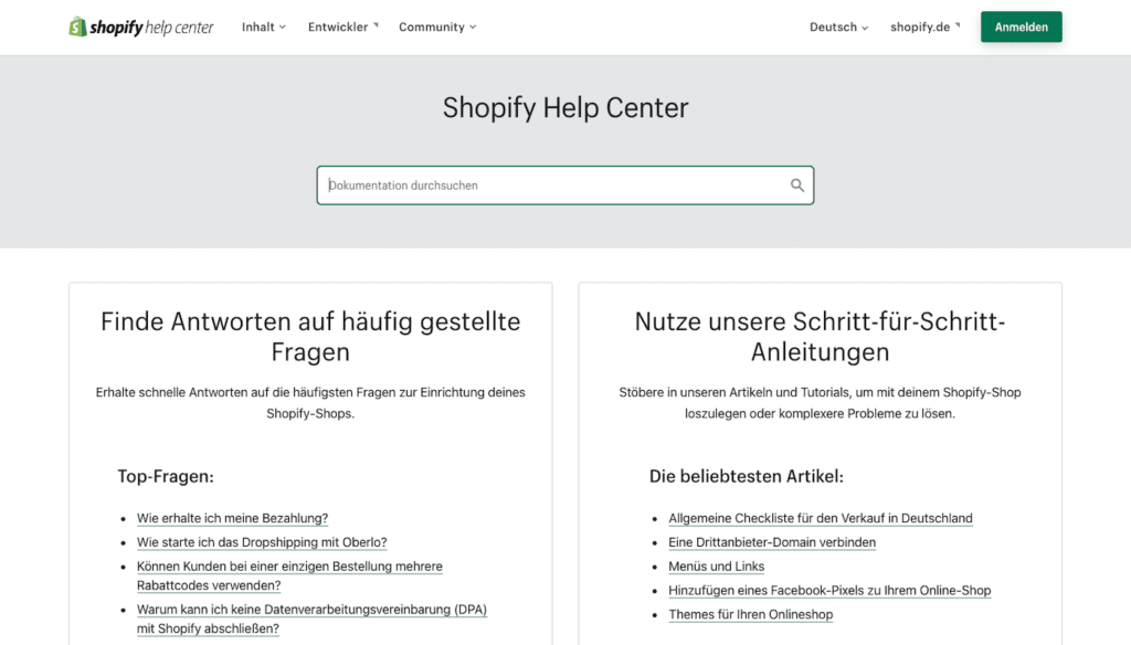 shopify help center