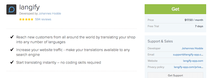langify shopify multilingual app