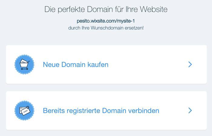 wix domain auswählen