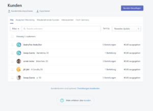 Kundenverwaltung Shopify