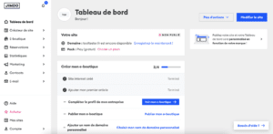 tableau de bord jimdo