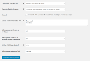 Reglages TVA WooCommerce