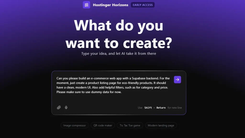 hostinger horizons