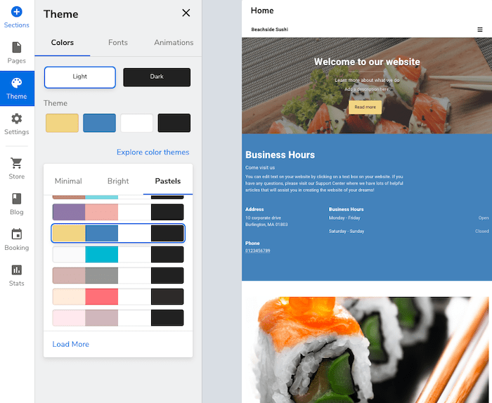 Constant Contact web builder - color change